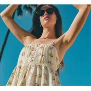 Urban Outfitters Honey Floral Tiered Babydoll Mini Dress Adjustable Straps Small